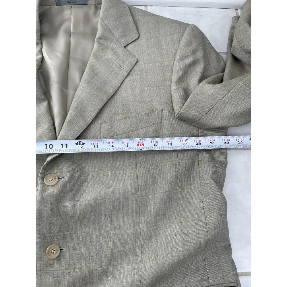 Vintage Ermenegildo‎ Zegna 3 Button Brown Jacket Size 44 100% Wool Made In Italy